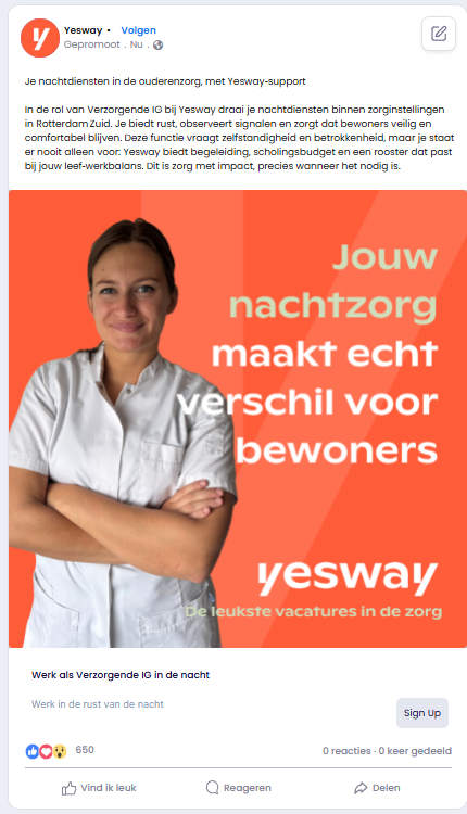 JIBSER recruitment-advertentie voorbeeld 2