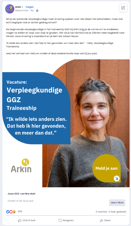 JIBSER recruitment-advertentie voorbeeld 4